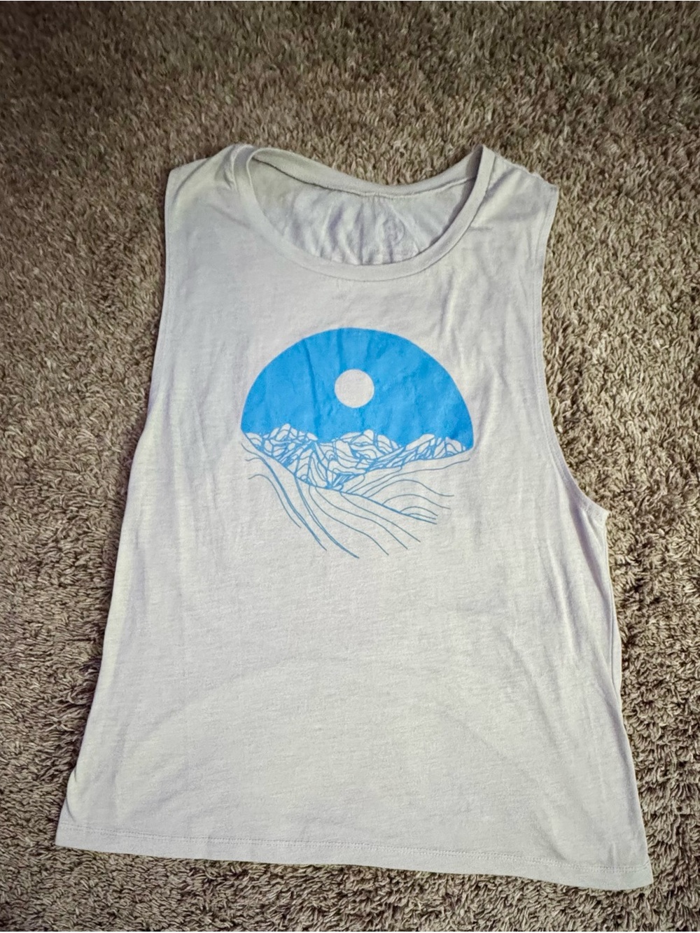Backcountry Brooklyn Bell Illustrated Horizon White Graphic Tank Top XL